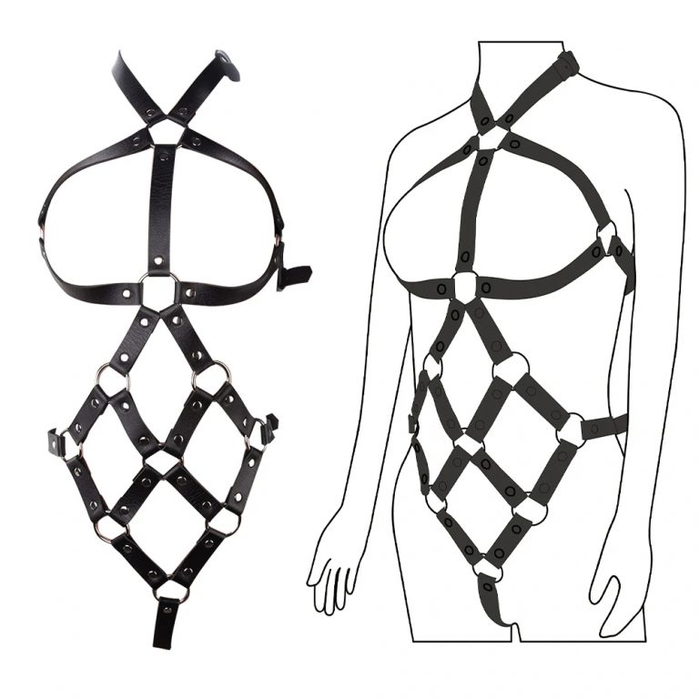Harnais BDSM en cuir pour femme