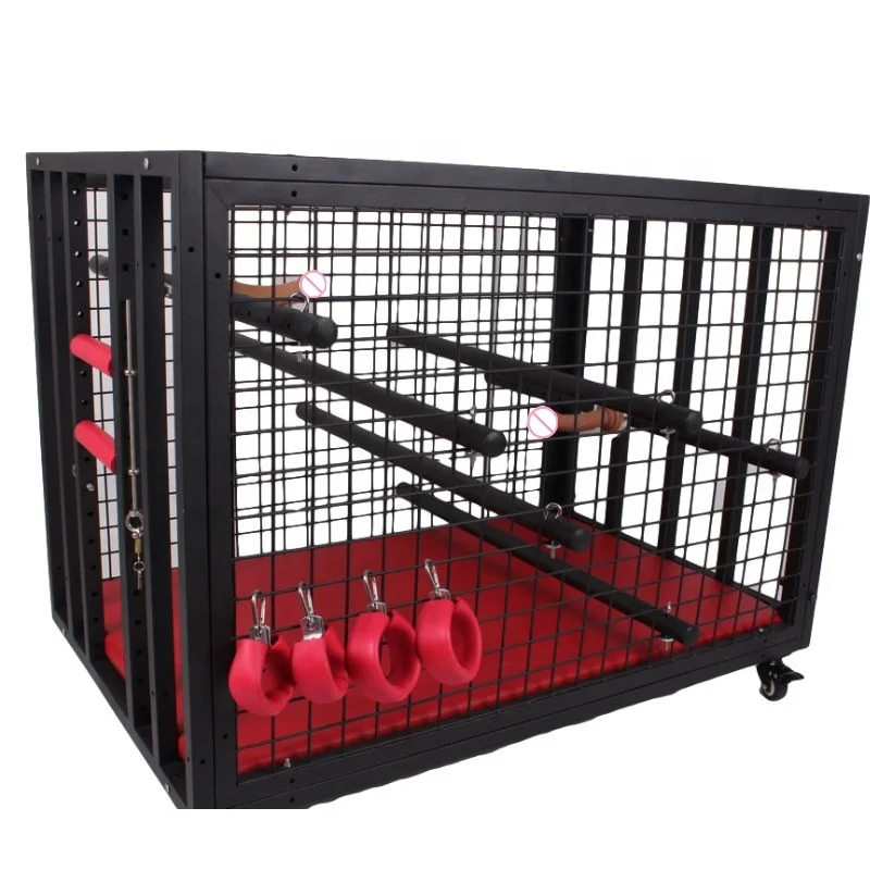 Cage BDSM robuste en acier